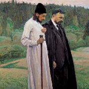 Mikhail Nesterov Philosophers depicts Symbolist thinkers Pavel Florensky and Sergei Bulgakov oil